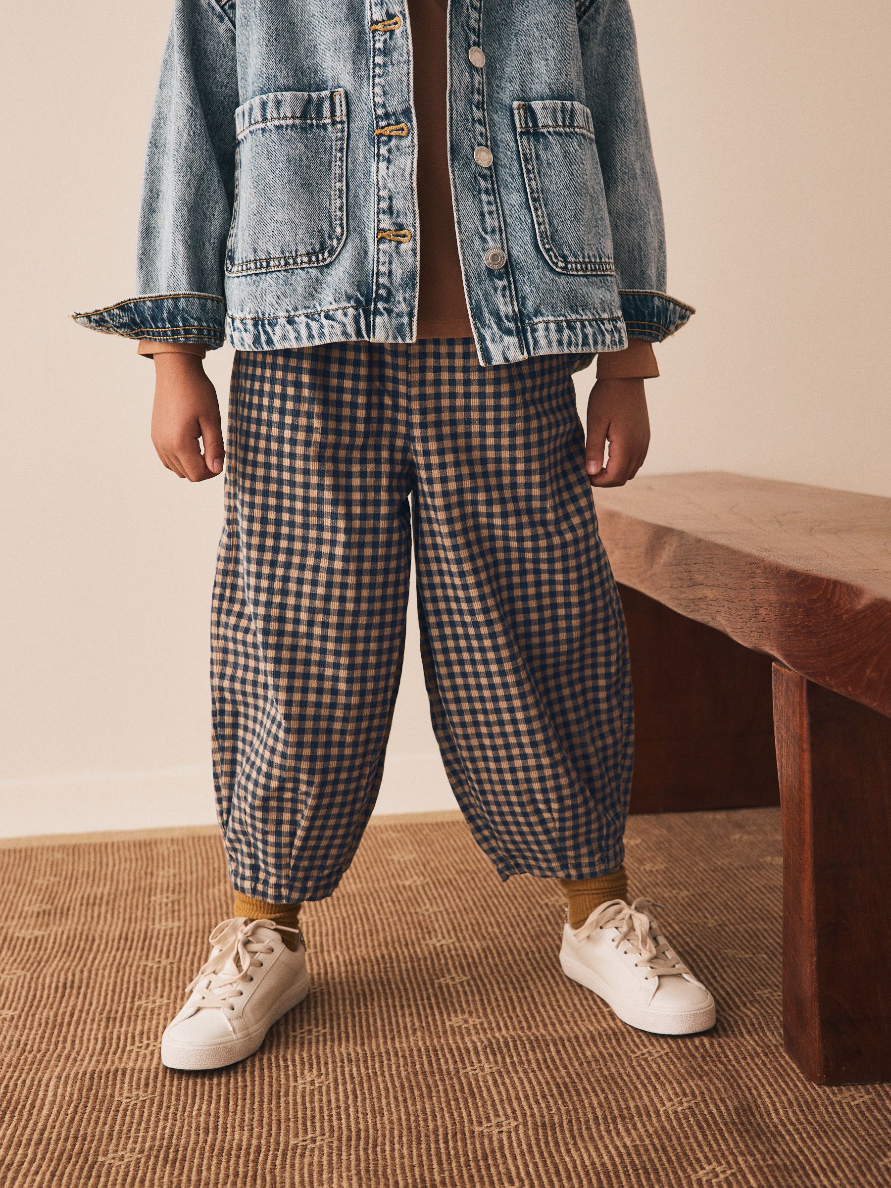 Buy Brown Gingham Pullon Cord Trousers (3-16yrs) from Next Sweden
