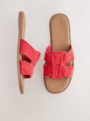 Red Suede Standard/Wide Fit Forever Comfort® Slot Mule Sandals - Image 1 of 6
