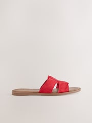 Red Suede Standard/Wide Fit Forever Comfort® Slot Mule Sandals - Image 4 of 6