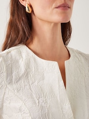 Monsoon Natural Eliza Short Sleeve Jacquard Top - Image 4 of 4
