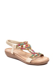 Lunar Natural Mariella Beaded Sandals - Image 2 of 2