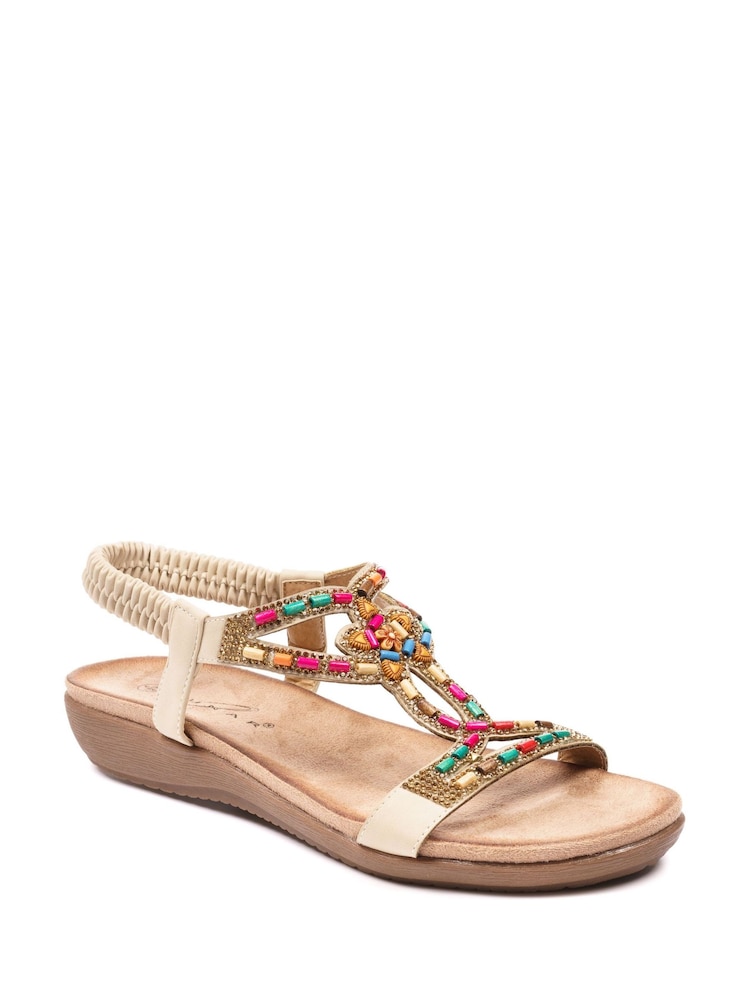 Lunar Natural Mariella Beaded Sandals - Image 2 of 2