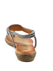 Lunar Metallic Silvia Pewter Toe Post Gem Sandals - Image 5 of 6