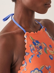 Monsoon Orange Kaia Floral Print Halter Swimsuit - Image 2 of 4
