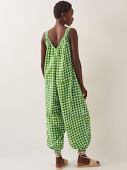Monsoon Green Geena Geometric Woodblock Jumpsuit - Image 3 of 4