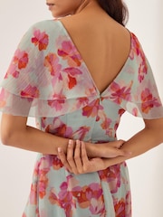 Monsoon Green Marlene Floral Print Midi Dress - Image 3 of 4