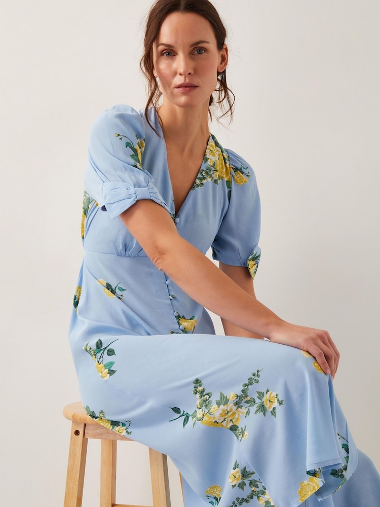 Monsoon Blue Sorcha Floral Tea Midi Dress - Image 1 of 4