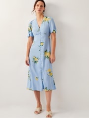 Monsoon Blue Sorcha Floral Tea Midi Dress - Image 2 of 4