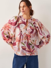 Monsoon Orange Piper Floral Print Blouse - Image 1 of 5