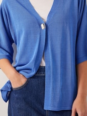 Monsoon Blue Beth Single Button Cardigan - Image 4 of 4