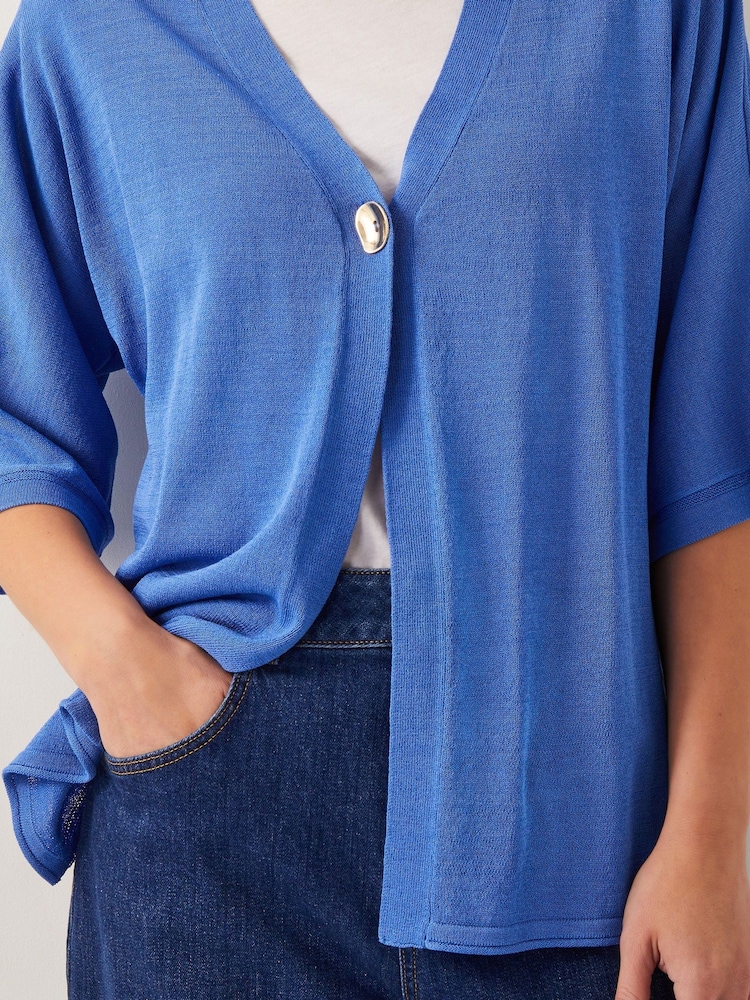 Monsoon Blue Beth Single Button Cardigan - Image 4 of 4 Monsoon Blue Beth Single Button Cardigan - Image 4 of 4