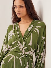 Monsoon Green Mariam Leaf Print Mini Dress - Image 4 of 5