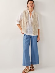 Monsoon Natural Ren Crochet Waistcoat - Image 1 of 5