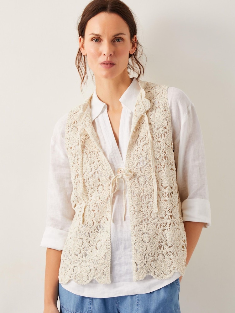 Monsoon Natural Ren Crochet Waistcoat - Image 2 of 5