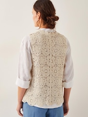 Monsoon Natural Ren Crochet Waistcoat - Image 3 of 5