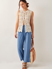 Monsoon Natural Ren Crochet Waistcoat - Image 5 of 5