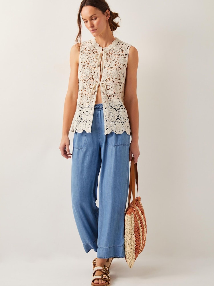 Monsoon Natural Ren Crochet Waistcoat - Image 5 of 5