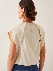 Monsoon Cream Dorit Bubble Hem Top - Image 2 of 5