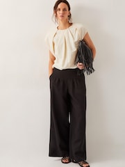 Monsoon Cream Dorit Bubble Hem Top - Image 4 of 5