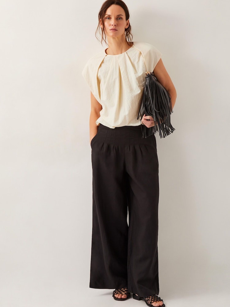 Monsoon Cream Dorit Bubble Hem Top - Image 4 of 5