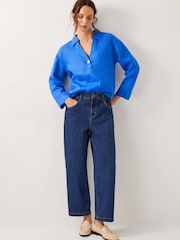 Monsoon Blue Clover 100% Linen Blouse - Image 1 of 4