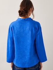 Monsoon Blue Clover 100% Linen Blouse - Image 2 of 4