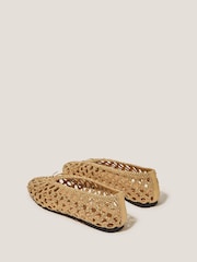 Monsoon Gold Betsy Woven Ballet Flats - Image 2 of 3