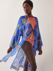Monsoon Blue Kaia Floral Print Cover-Up - Image 1 of 4