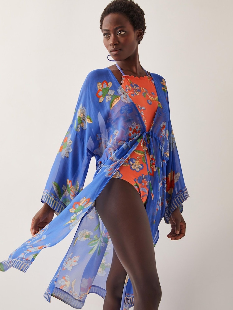 Monsoon Blue Kaia Floral Print Cover-Up - Image 1 of 4
