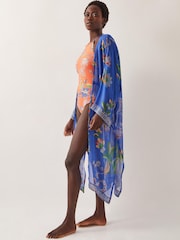 Monsoon Blue Kaia Floral Print Cover-Up - Image 3 of 4
