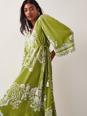 Monsoon Green Miley Floral Print Midi Dress - Image 1 of 5