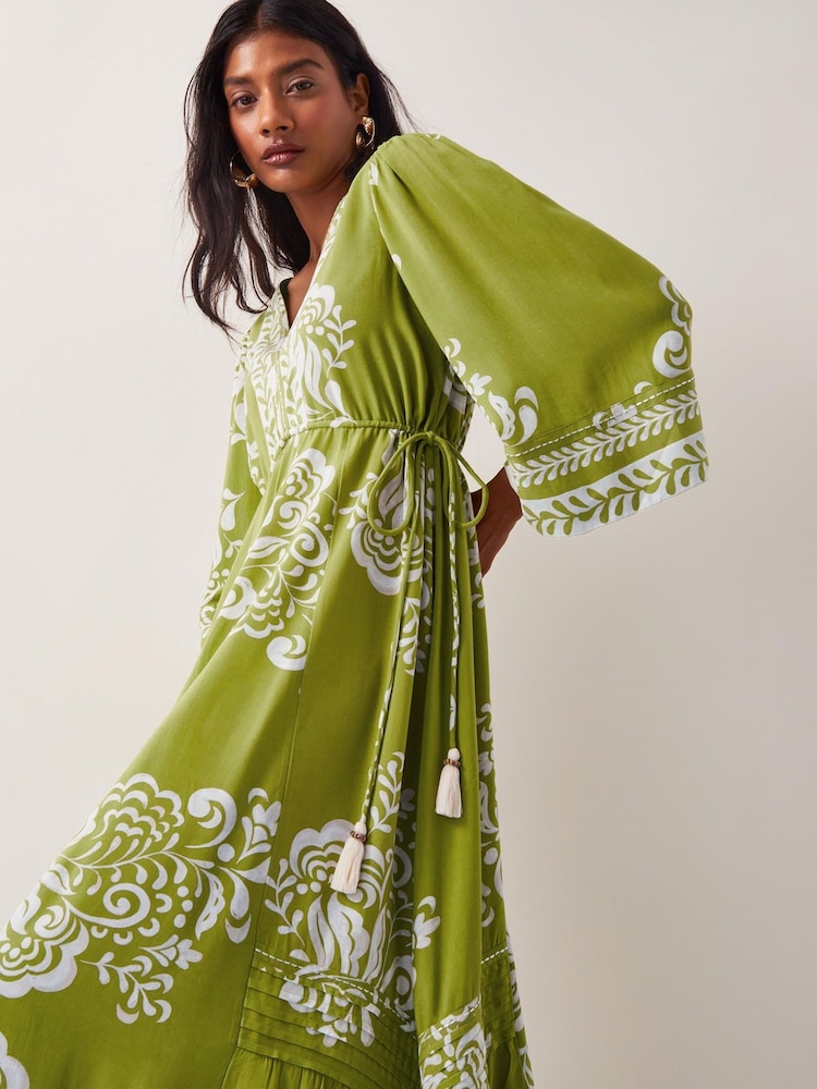 Monsoon Green Miley Floral Print Midi Dress - Image 1 of 5