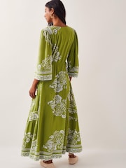 Monsoon Green Miley Floral Print Midi Dress - Image 3 of 5