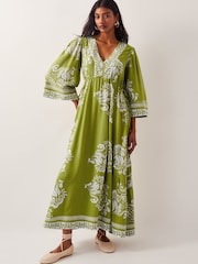 Monsoon Green Miley Floral Print Midi Dress - Image 4 of 5