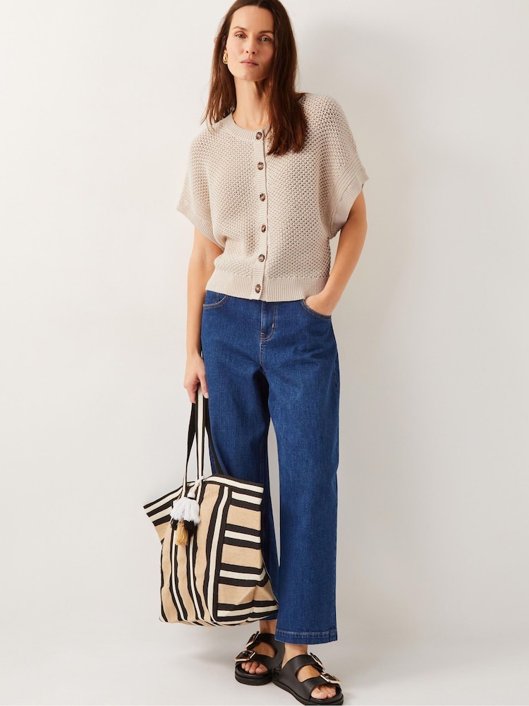 Monsoon Saya Crochet Short Sleeve Cardigan - Slika 2 iz 4