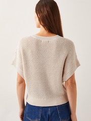 Monsoon Saya Crochet Short Sleeve Cardigan - Slika 3 iz 4