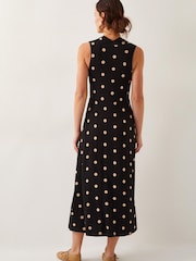Monsoon Black Sareesha Polka Dot Midi Dress - Image 3 of 4