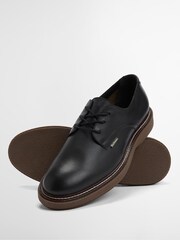 Barbour® Black Harefield Leather Derby Shoe - Image 3 of 9