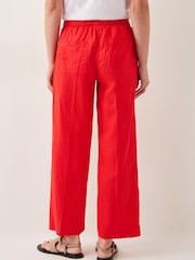Monsoon Orange Jolie Regular Wide Leg 100% Linen Trousers - Image 3 of 4