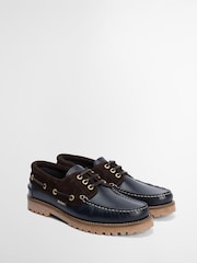 Barbour® Blue Deck Leather Boat Shoe - Image 2 of 7