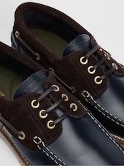 Barbour® Blue Deck Leather Boat Shoe - Image 5 of 7