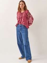 Блузка с вышивкой и оборками Monsoon Natalia - Изображение 4 из 5