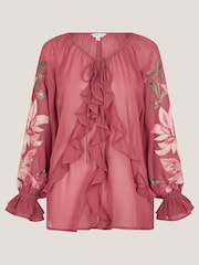 Блузка с вышивкой и оборками Monsoon Natalia - Изображение 5 из 5