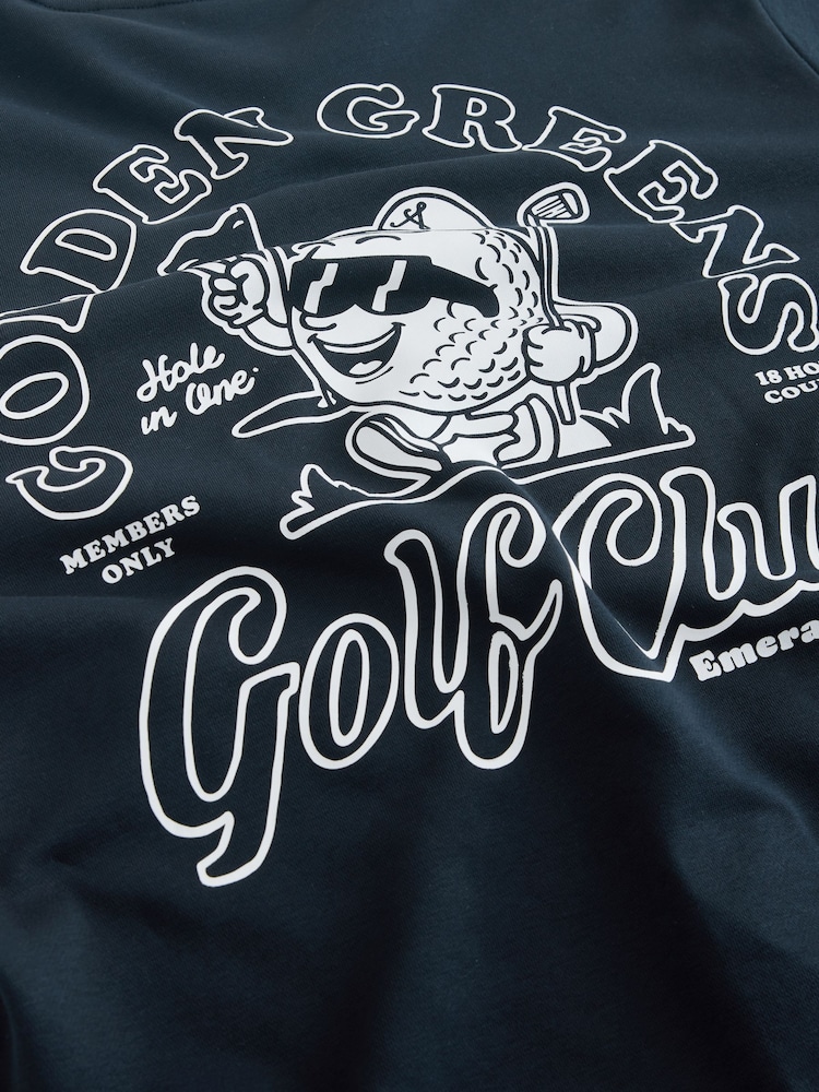 Navy Blue Golf Graphic Sweatshirt - Image 9 of 9 Navy Blue Golf Graphic Sweatshirt - Image 9 of 9
