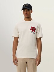 Les Deux Natural Flower Print Basket T-Shirt - Image 1 of 6