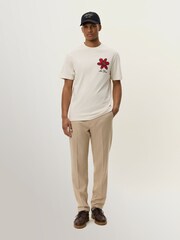Les Deux Natural Flower Print Basket T-Shirt - Image 4 of 6