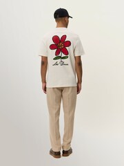 Les Deux Natural Flower Print Basket T-Shirt - Image 5 of 6
