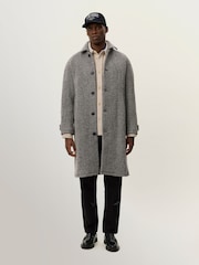 Les Deux Grey Michael Twill Wool Coat - Image 4 of 8