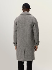 Les Deux Grey Michael Twill Wool Coat - Image 7 of 8