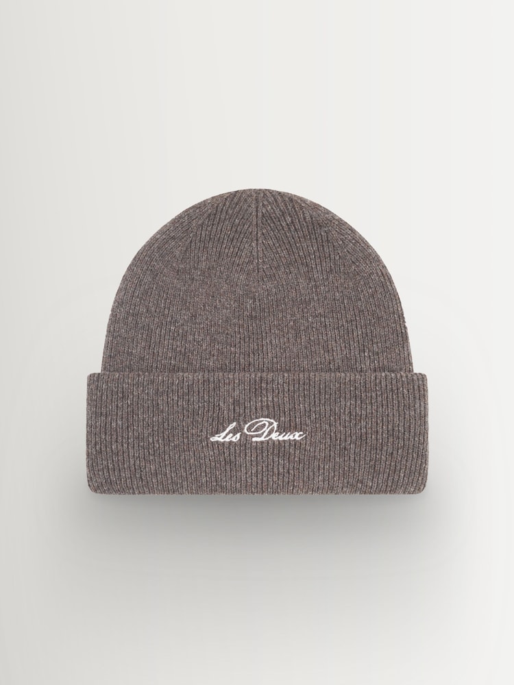 Les Deux Grey Wayne Embroidered Beanie - Image 1 of 2 Les Deux Grey Wayne Embroidered Beanie - Image 1 of 2